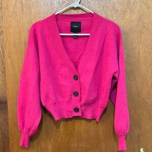 Fuchsia Button-Up Cardigan